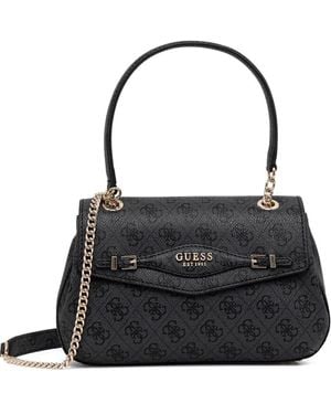 Guess Logo-Pattern Shoulder Bag - Black