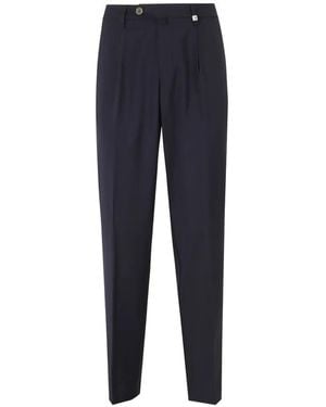 Myths Pleated-Detail Tailored Trousers - Blue