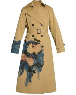 Erdem Trenchcoat Met Bloemenprint - Naturel
