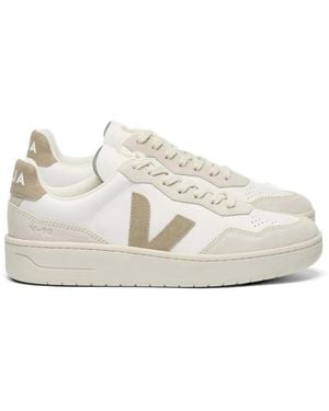 Veja V-90 Panelled Sneakers - White