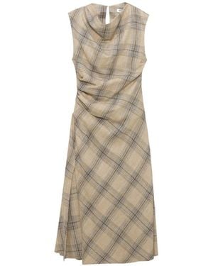 Jonathan Simkhai Burke Draped Plaid Midi Dress - Natural