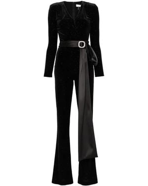 Nissa Glitter-Detail Jumpsuit - Black