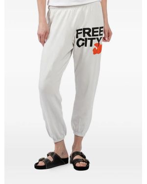 Freecity Logo-Lettering Track Trousers - White