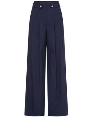 Veronica Beard Pleated Wide-Leg Pants - Blue