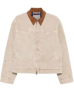 Balenciaga Chaqueta Con Efecto Envejecido Y Cuello De Pana - Neutro