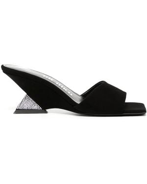 The Attico Cheope Wedge Sandals - Black