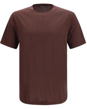 Loro Piana Levo T-Shirt Mit Rundem Ausschnitt - Braun