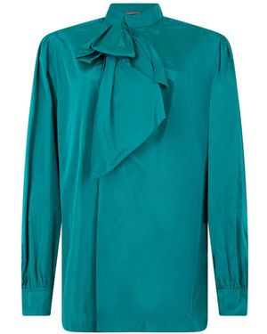Alberta Ferretti Drapierte Bluse - Blau
