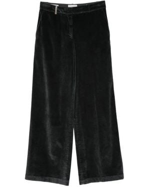Peserico Corduroy Palazzo Trousers - Black