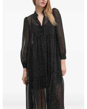 Sisley Abito Midi A Pois - Nero