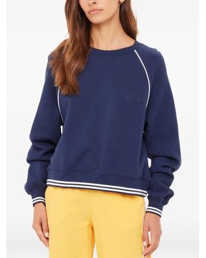 The Upside Astra Paloma Crew-Neck Stripe-Trim Sweatshirt - Blue