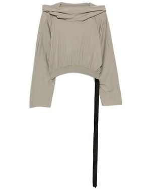 Rick Owens Sudadera Corta Fruncida Con Capucha - Neutro