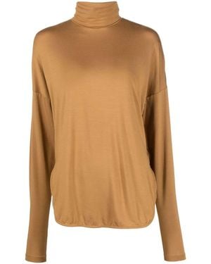 Eleventy Turtleneck Long-Sleeved Top - Brown