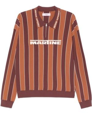 Martine Rose Striped Polo Shirt - Brown