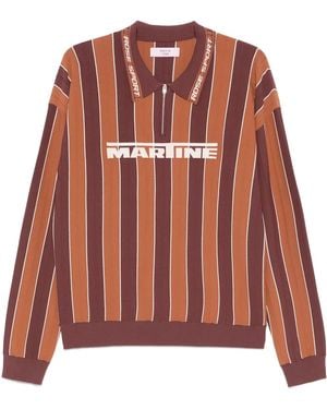 Martine Rose Striped Polo Shirt - Brown