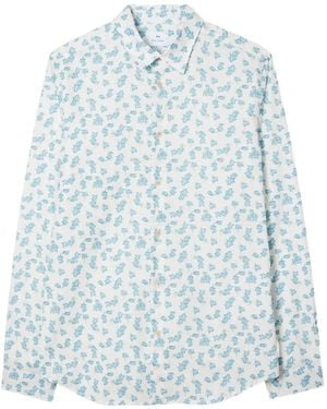 Paul Smith Floral-Print Shirt - Blue