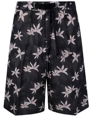 White Sand Printed Shorts - Black