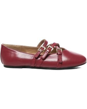 MICHAEL Michael Kors Buckled-Straps Ballet Flats - Red