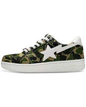 A Bathing Ape Bape Sta Abc Camouflage-Print Sneakers - Green