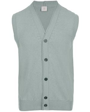 Eleventy V-Neck Buttoned Gilet - Blue