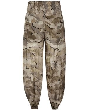 Pinko Camouflage Balloon-Fit Trousers With High Waist - Natural