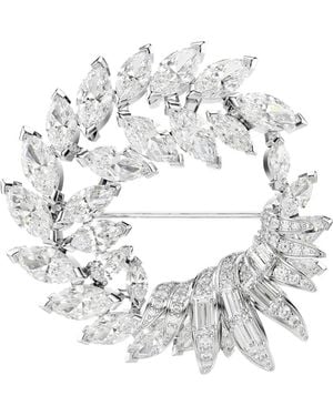 Swarovski Mesmera Crystal-Embellished Wreath Brooch - White