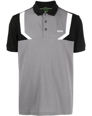 BOSS Polo Con Inserti - Grigio