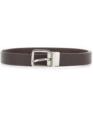 Gianni Chiarini Reversible Grained-Calf Leather Belt - White