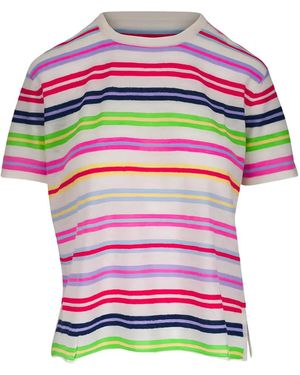 Majestic Filatures Striped Cashmere T-Shirt - Pink