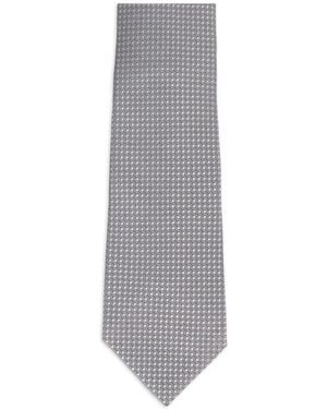 Tom Ford Geometric-Pattern Tie - Grey