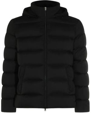 Herno Quilted Hooded Jacket - Black