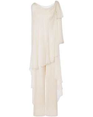 Alberta Ferretti Tuta Intera Drappeggiata - Bianco