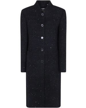 Semicouture Phillis Sequin-Embellished Single-Breasted Coat - Blue
