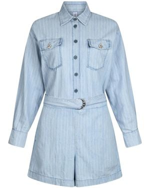 Liu Jo Pinstriped Playsuit - Blue