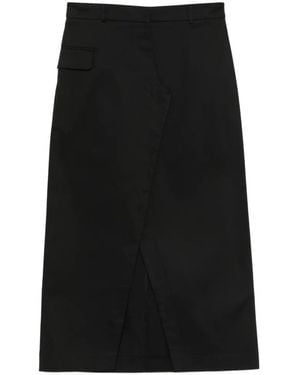 Liviana Conti Pocket Front-Slit Midi Skirt - Black