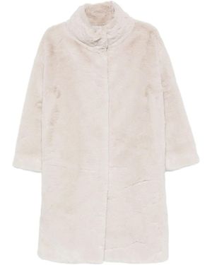 Herno Abrigo Con Cuello Alzado - Blanco