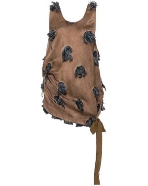 Uma Wang Tara Fringed-Embellishment Top - Natural