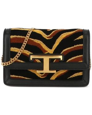 Tod's Schultertasche Mit Animal-Print - Schwarz