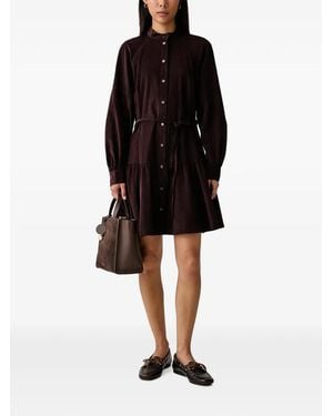 Marc O' Polo Corduroy Tiered Mini Dress - Black