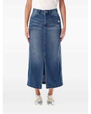 adidas Denim Stripe Detail Skirt - Blue