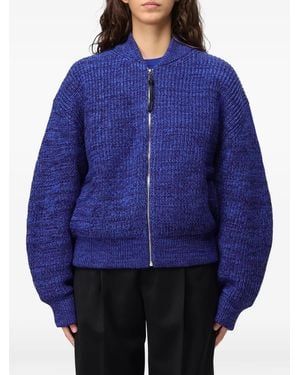 Tela Zip-Up Knit Cardigan - Blue