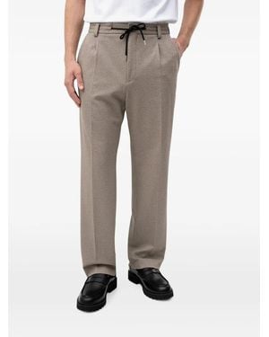 HUGO Drawstring-Waist Pleated Pants - Gray