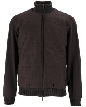 Fay Quilted Bi-Material Jacket - Black