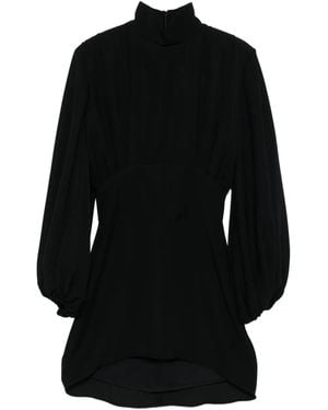 Vestiaire d'un Oiseau Libre Eve High-Neck Balloon-Sleeve Mini Dress - Black