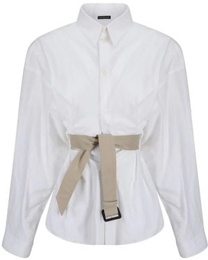 Balenciaga Cotton Shirt With Coordinated Waist Belt - White