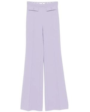 Elisabetta Franchi Flap-Pocket Embroided Trousers - Purple