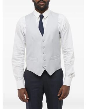 Corneliani Single-Breasted Welt-Pocket Waistcoat - White