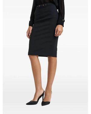 Elisabetta Franchi Logo-Plaque Pencil Midi Skirt - Black