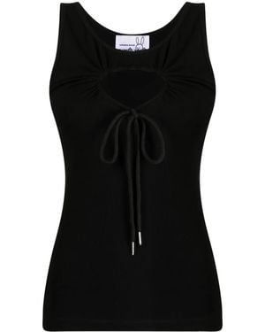 Natasha Zinko Heart Cut-Out Sleeveless Tank Top - Black