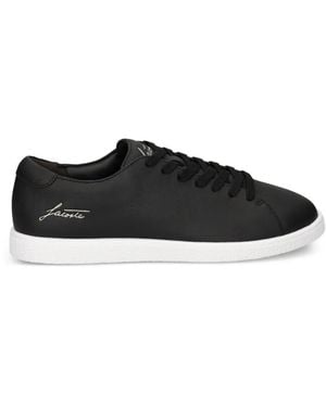 Lacoste Logo-Print Leather Sneakers - Black